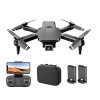 WIJIN Drones S68 avec double caméra pour adultes, drone Wifi FPV avec caméra 4K, quadricoptère RC pliable pour débutants avec