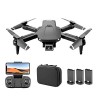 WIJIN Drones S68 avec double caméra pour adultes, drone Wifi FPV avec caméra 4K, quadricoptère RC pliable pour débutants avec