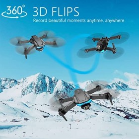 Drone avec appareil photo 1080p, quadricoptère RC pliable avec sac de transport, 3 batteries, 30 minutes de temps de vol gest