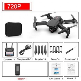 Drone E88 Pro, mini drone pliable avec caméra HD 720P / 1080P, drone quadricoptère WiFi FPV RC, maintien en altitude, rouleme