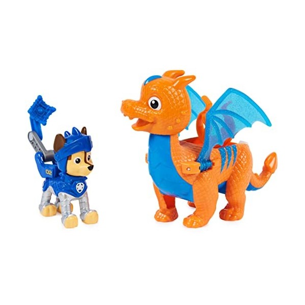 PAW PATROL - Rescue Knights Hero Pups Chase & Draco Set Toy pour Les Enfants - 1 unité