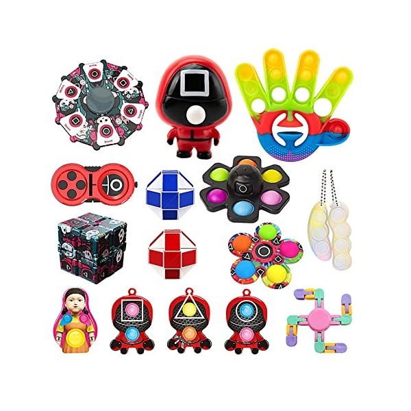 BRAINYTOYS Calamar la télé Fidget Jouets Squid la télé Jeu Fidget Jouets Pousser Bubble Pop Popper Décompression Jouets for e