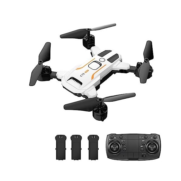 Duisger Mini drone télécommandé avec caméra 4K Quadricoptère sans tête pliable avec positionnement du flux optique Geste Phot