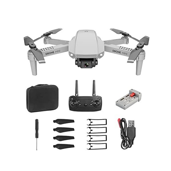 Drone de caméra pour adulte Mini E88 Quadricoptère RC à positionnement de flux optique avec caméra HD 720P Mode sans tête ave