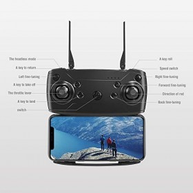 ERYUE Télécommande Intelligente, Drone RC avec caméra Drone Double caméra 4k Quadricoptère RC Drone FPV WiFi Drone Pliant Mod