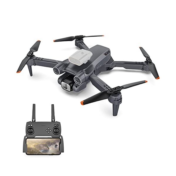 Karlak Drone RC avec caméra Caméra 4K Quadricoptère RC avec fonction Contrôle gestuel Trajectoire Vol Roulement à 360 degrés