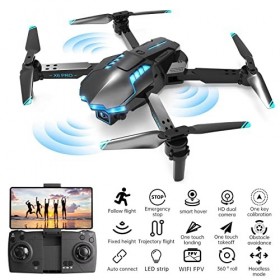 Drone avec double caméra 4K FPV pour enfants et adultes Mini RC pliable WiFi Quadricoptère RC Drone hors piste Mode sans tête