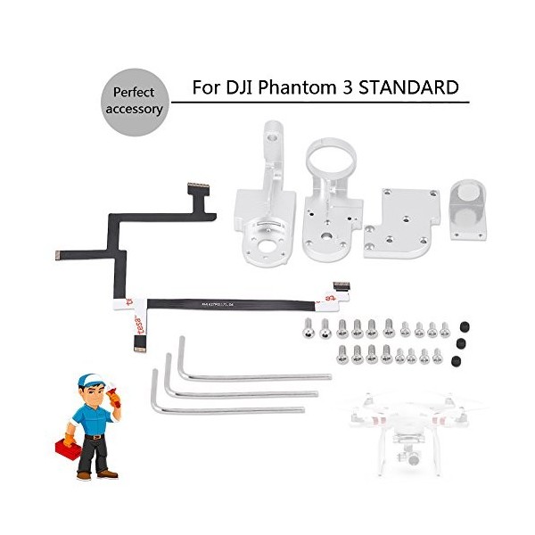 RC Drone Gimbal Yaw + Roll Arm Kit de réparation Vis de pièce Compatible avec DJI Phantom 3 Standard