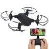 Mini Drone RC, H2 Mini 4K Caméra WiFi Drone RC Pliable Quadricoptère à Pression Air avec Maintien Daltitude Mode Sans Tête C