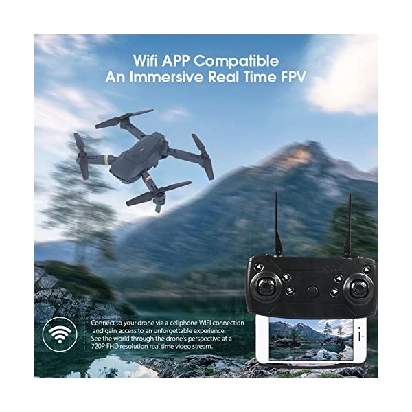Mini Drone avec Appareil Photo, Drone FPV Pliable 1080P HD, Maintien Daltitude, Démarrage à Une clé, Quadricoptère de Téléco