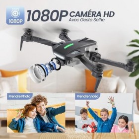 DEERC D70 Mini Drone avec 1080P HD Caméra pour Enfants et Adultes, FPV Quarcopter RC Pliable pour Garçons et Filles avec Mode