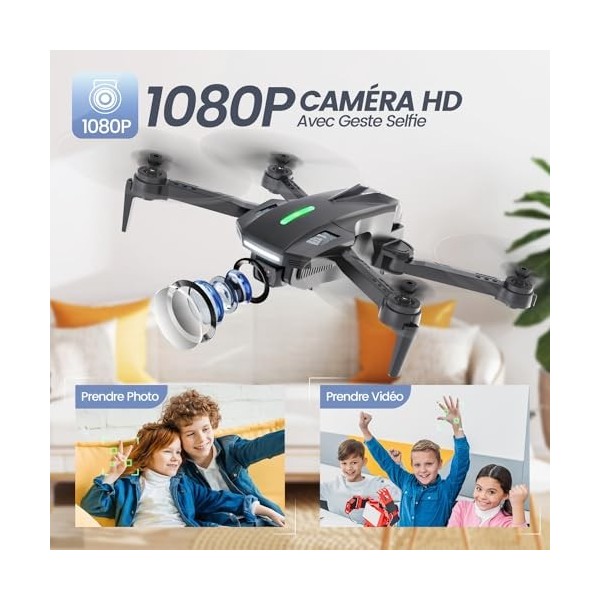 DEERC D70 Mini Drone avec 1080P HD Caméra pour Enfants et Adultes, FPV Quarcopter RC Pliable pour Garçons et Filles avec Mode