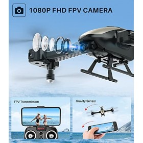 SYMA X700W Hélicoptère pliable avec caméra pour débutants 1080p HD FPV Vidéo en direct, contrôle gestuel, 2 modes de vitesse,