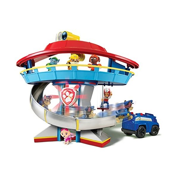 Pat Patrouille – Quartier Général Pat Patrouille – Playset Complet avec Tour de Contrôle, Toboggan, Ascenseur, Figurine et Vé