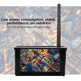 Sharainn Moniteur de Drone 5.8G FPV, 5V 4.3Inch 48CH 480 x 22 Écran LCD OSD Moniteur récepteur sans Fil à 48 canaux Batterie 