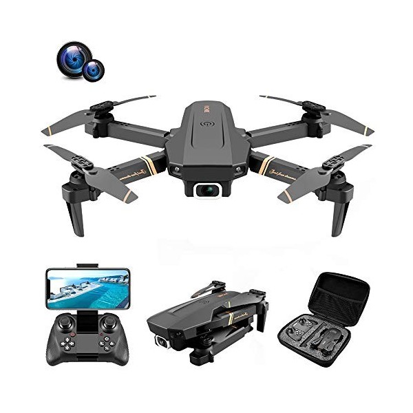 MOZUN Mini Drone Et CaméRa, VéHicule AéRien Sans Pilote Pliant à Quatre Axes, CaméRa Grand Angle 1080P Wifi Fpv Drone