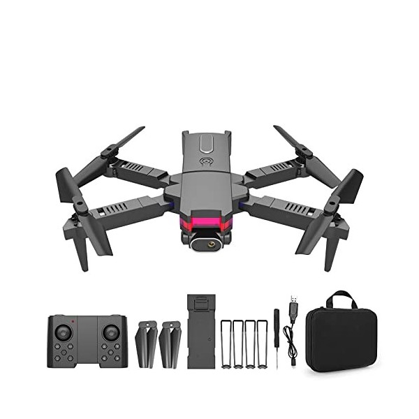 Drones avec double caméra pour adultes-F190 Drone avec étui de transport,drone RC pliable maintien daltitude,mode sans tête,