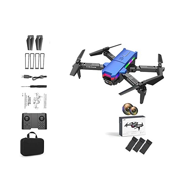 Drones avec double caméra pour adultes-F190 Drone avec étui de transport,drone RC pliable maintien daltitude,mode sans tête,