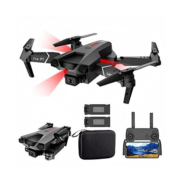 XIAOKEKE P5 Drone 50 Minutes Autonomie Et Télécommande, Mini Drone Enfant avec 2 Batteries, 2.4Ghz Mode sans Tête 360°Flips, 