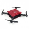 Dinglong Drone,FQ777 FQ17W WiFi FPV Poche Pliable Drone avec 0.3 MP caméra Altitude Hold Mode Rouge 