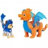 Pat Patrouille Rescue Knights - Pack 2 Figurines Chiot + Dragon - Pars en Sauvetage Pat Patrouille Mission Chevalier avec C