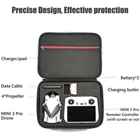 GOLDCHAMP Mini étui de transport 3 Pro - Mini 3 Pro - Sac portable avec 8 pièces - Drone hélice - Sac de voyage anti-chute po