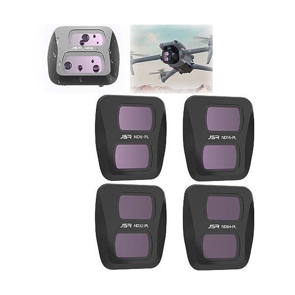 Honbobo Filtre pour DJI AIR 3 UV CPL ND NDPL Filtre Filtre dobjectif pour DJI AIR 3 Drone Filtres Accessoires 4pcs ND8PL+ND