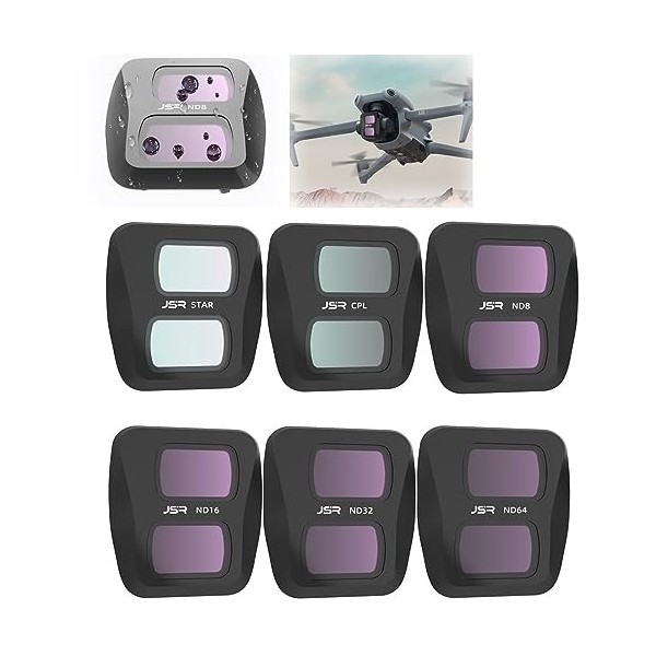 Honbobo Filtre pour DJI AIR 3 UV CPL ND NDPL Filtre Filtre dobjectif pour DJI AIR 3 Drone Filtres Accessoires 4pcs ND8PL+ND