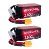 SANKAKU 1100mAh 6S Lipo Batterie 22.2V 120C Batterie Lithium Polymère Emballage Souple avec connecteur XT60 pour RC FPV Drone