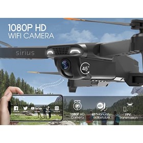 Heygelo S90 Drone avec Caméra 1080P pour Enfant, WiFi FPV Drone Mode sans Tête, Maintien dAltitude, 360°Flips, Contrôle Gest