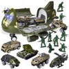 Lot de 15 Jouets Airplane de Transport Militaire - avec 6 Jouets de Combat - Jouets de Combat - Jouets imaginatifs Inclus.