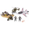 Toyland® - Véhicule Militaire et Figurine - Ensemble de Jeu de Jet, Hors-Bord et hélicoptère de Combat de larmée - Figures e