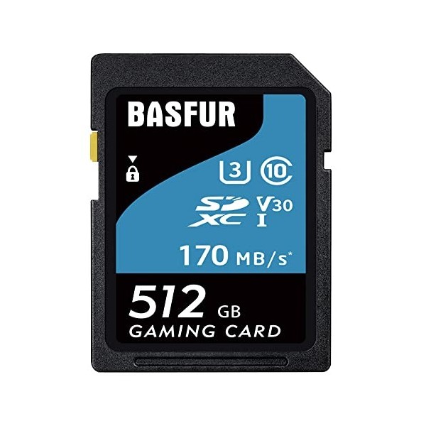 Basfur Carte mémoire de SD 512 Go, adaptée aux téléphones, Ordinate