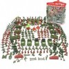 URFEDA Ensemble de Jeu Militaire Figurines Militaires en Plastique 307 Pcs, Coffret Set avec Soldats Miniatures, Tanks, Avion