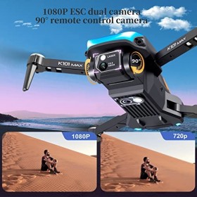 ST.JJBANY Drone avec camera 1080p, prévention des obstacles, caméra réglable, transmission FPV, positionnement de flux optiqu