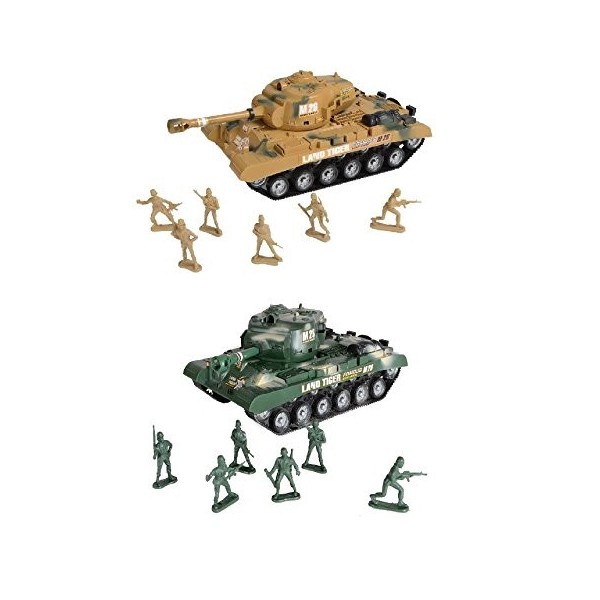 Toyland Combat Mission Boys Friction Powered Tank Arms & Soldiers Ensemble de Jeu Militaire - 1 Choisi au Hasard