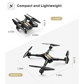 SYMA X600W Drones pliables avec caméra pour débutants 1080p HD FPV Live Vidéo, Contrôle gestuel, 2 modes de vitesse, Quadcopt