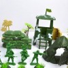 LICHENGTAI 100 pièces Figures Action Army Ensemble, Coffret Set de Jeu Militaire avec Soldats Tanks Avions Drapeaux, Soldat F