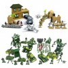 LICHENGTAI 300 pièces Figures Action Army Ensemble, Coffret Set de Jeu Militaire avec Soldats Tanks Avions Drapeaux, Soldat F