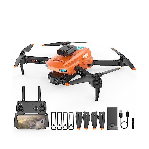 Débutants Drone Enfant Drone Camera P10 Double Caméra Hd Drone 360° Intelligent Évitement Dobstacles Quadricoptère Télécomma