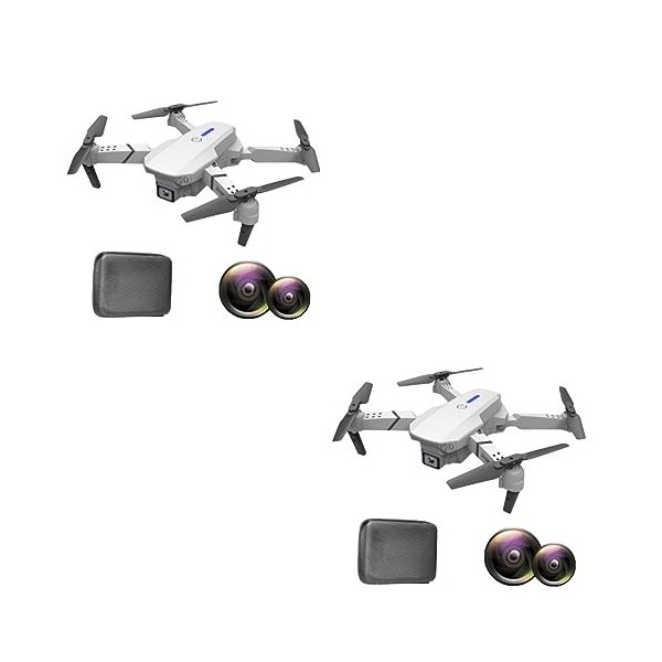Toyvian 2 Pièces E525 Double Objectif 4K Ultra Haute Définition Photographie Aérienne Jouet Drone Blanc Drone 4K Drone Aérien