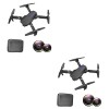 Toyvian 2 Pièces E525 Double Objectif 4K Ultra Haute Définition Photographie Aérienne Jouet Drone Blanc Drone 4K Drone Aérien