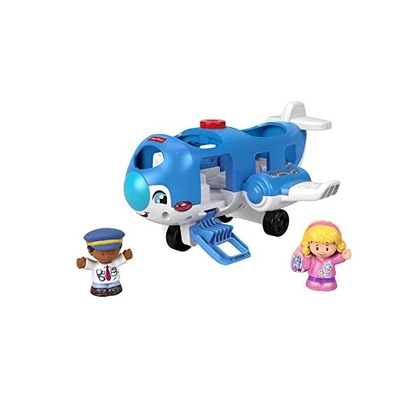 Fisher-Price Coffret L’Avion Little People version multilingue , avion musical avec figurines, Jouet Enfant, Dès 1 an, HJN37