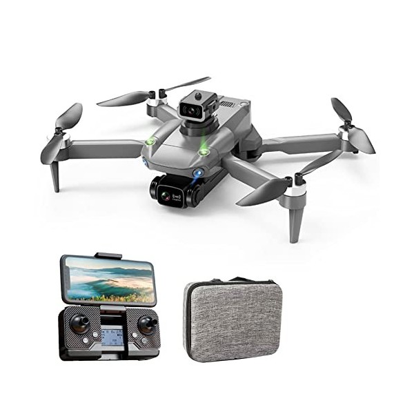 Duisger Drone GPS télécommandé avec caméra 480P Drone sans tête pliable avec moteur sans balais Fonction dévitement dobstac