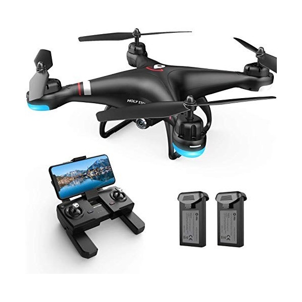 Holy Stone Drone HS110G GPS avec caméra 1080P HD Live pour enfants, quadcopter RC télécommandé avec Follow Me, 2 batteries lo