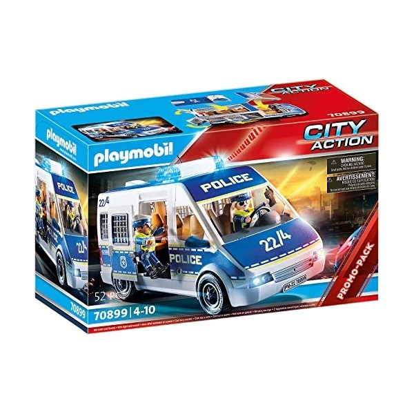 Playmobil 70899 Fourgon de Police avec Effets Lumineux et sonores- City Action- Les policiers- Promo-Pack Coffret Univers