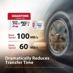 Gigastone Carte Mémoire 512 Go Lot de 2 Cartes, Caméra Plus Série, Vitesse allant jusquà 100 Mo/s. idéal pour Full HD Video 
