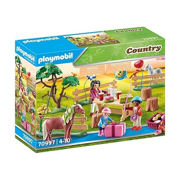 Playmobil 70997 Décoration de fête avec poneys- Country - Le Poney Club - équitation Animaux