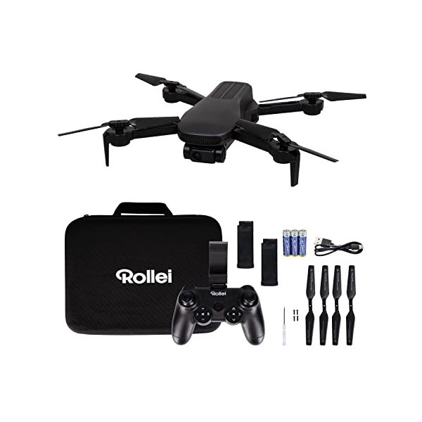 Rollei Fly 80 Combo Drone WiFi Live Image Transmission, Gyroscope 6 axes, Caméra Full HD, Longue durée de vol, Contrôle de l