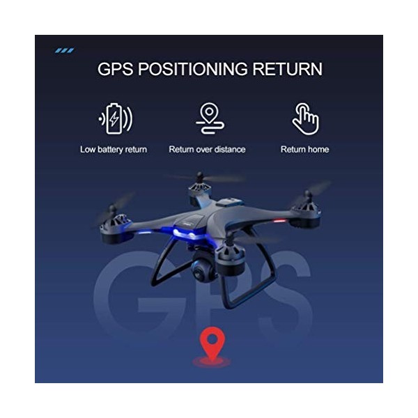 5G WiFi RC Dronceur quadriculaire, Drone GPS Portable GPS, Drone GPS avec caméra 4K pour Adultes, Distance à Distance de 2000